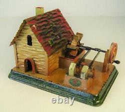 Antique steam engines drive model doll mill with hammer plant before 1945