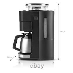 BEEM Filter Coffee Machine 10 Cups Powder & Beans Coffee Grinder Thermal Pot