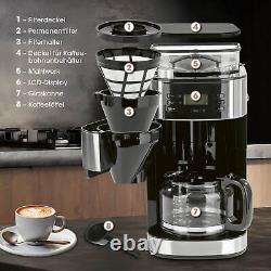 Barista Coffee Maker Grinder 900W Stainless Steel/Black 12 Cups Permanent Filter