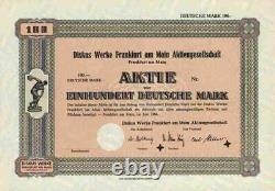 Diskus Werke AG 1964 Frankfurt Main Pittler Maschinenfabrik DVS 100 DM blanket