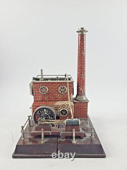 Doll boiler house steam engine with litho. Bricks 22x22x31 cm ancient