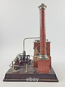 Doll boiler house steam engine with litho. Bricks 22x22x31 cm ancient