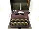 Groma Aluminum Travel Typewriter Red In Suitcase 40/50s Vintage Top