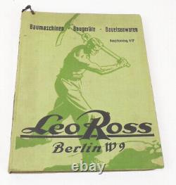 Old catalogue Leo Ross Berlin 1937 construction machinery construction equipment tool railway