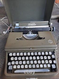 Pretty Old Travel Typewriter Torpedo TW with Suitcase, VINTAGE & RARITY